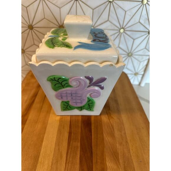 Vintage MCM Rice‎ Canister Pottery - Picture 2 of 6